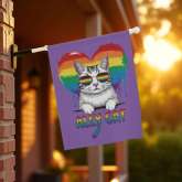 Pride Garden Banner for Cat Lovers | Vibrant LGBTQ+ Yard Flag