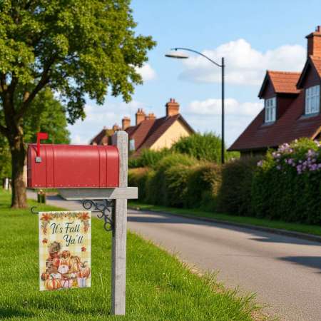 Pumpkin Garden Flag for Fall | Rustic Outdoor Autumn Banner