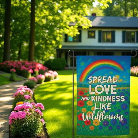 Rainbow Garden Flag for LGBTQ Pride and Equality Decor