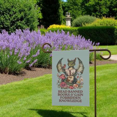Read Banned Books Garden Flag for Book Lovers and Free Expression