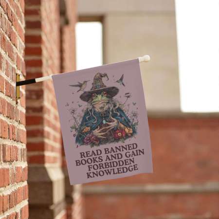 Read Banned Books Garden Flag – Durable Bookish Yard Decor