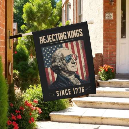 Rejecting Kings Flag - Bold Anti Trump Statement Banner