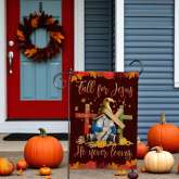 Retro Gnome Flag for Fall | Faithful Autumn Garden Decor