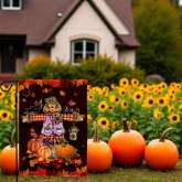 Scarecrow Thanksgiving Flag for Autumn Decor and Harvest Blessings