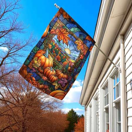 Scarecrow Thanksgiving Flag for Autumn Decor | Seasonal Harvest Style