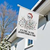 Skeleton Christmas Flag for Garden, Funny Holiday Outdoor Decor