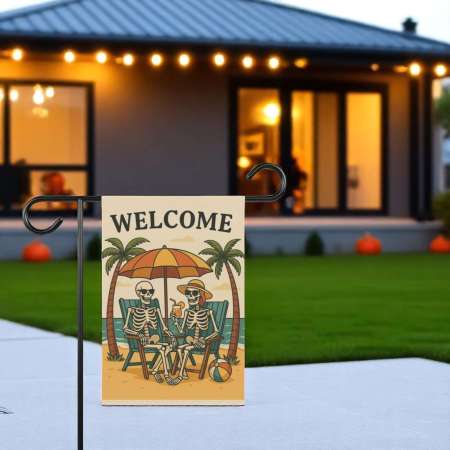 Skeleton Garden Flag for Spooky Summer & Halloween Decor
