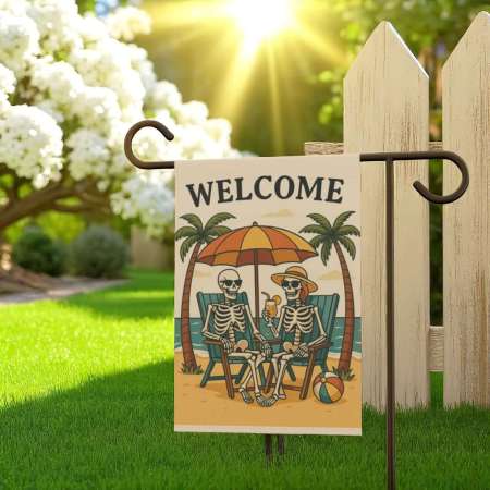 Skeleton Garden Flag for Spooky Summer & Halloween Decor