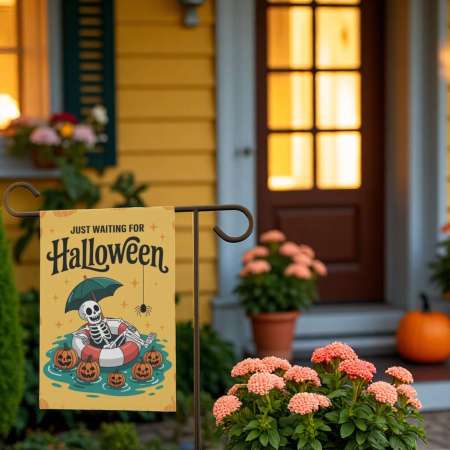 Skeleton Halloween Garden Flag Outdoor Yard Decor Durable Design