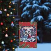 Skeleton Santa Claus Flag for Halloween Christmas Yard Decor