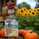 Summerween Beach Flag for Funny Halloween Yard Decor