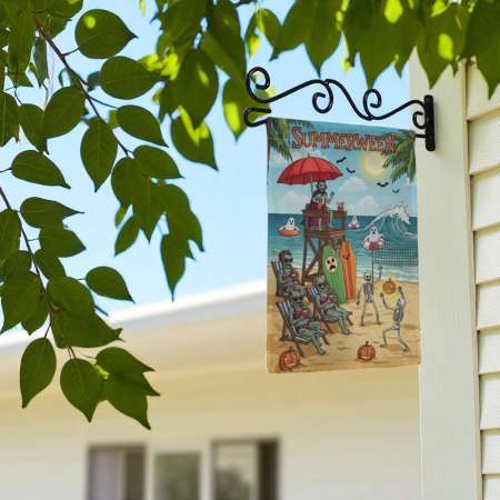 Summerween Beach Flag for Funny Halloween Yard Decor