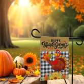 Thanksgiving Garden Flag for Fall Yard Decoration