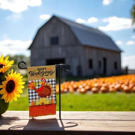 Thanksgiving Garden Flag for Fall Yard Decoration
