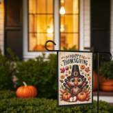 Thanksgiving Garden Flag, Fall Owl Outdoor Decoration
