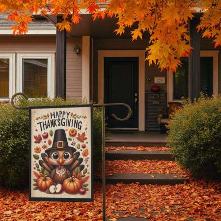 Thanksgiving Garden Flag Fall Owl Outdoor Decor for Autumn