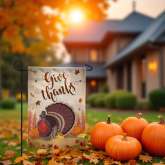 Thanksgiving Garden Flag, Fall Turkey Decor