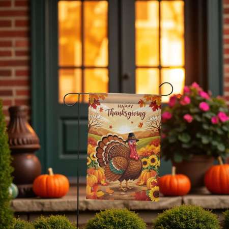Thanksgiving Garden Flag for Fall Yard Decor