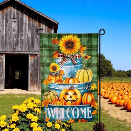 Thanksgiving Garden Flag for Fall Yard Decoration