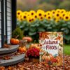 Vintage Garden Flag for Rustic Autumn & Thanksgiving Decor
