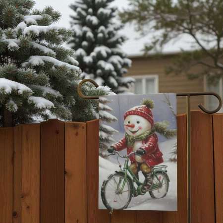 Vintage Snowman Garden Flag - Festive Holiday Porch Decor