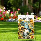 Welcome Sunshine Garden Flag Sunflower Gnome Decor Instant Download