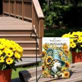 Welcome Sunshine Garden Flag, Sunflower Gnome Decor
