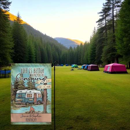 Welcome to Campsite Flag Funny Camping Banner for Outdoor Decor
