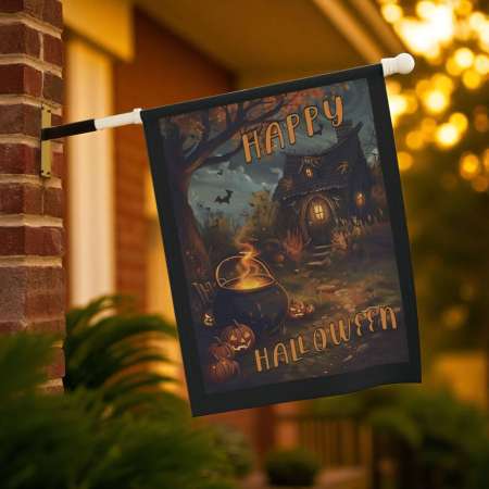 Witch House Garden Flag Halloween Outdoor Decoration Durable Design