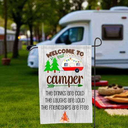 Camping Garden Flag | Outdoor Campfire Yard Decoration