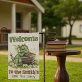 Custom Dragon Yard Flag, Cute Sleeping Fantasy Garden Decor