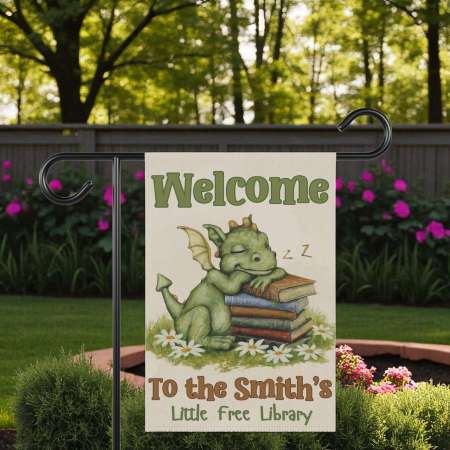 Custom Dragon Yard Flag | Cute Sleeping Garden Decor