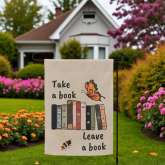 Free Library Garden Flag, Book Lover Outdoor Decor