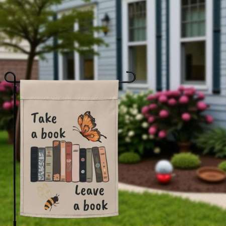 Free Library Garden Flag | Book Lover Outdoor Decor