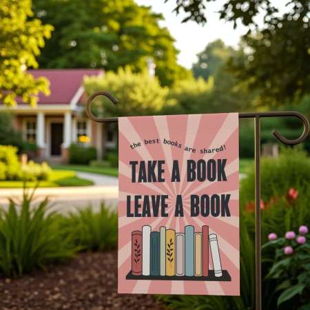 Free Library Yard Flag | Take a Book Leave a Book Sign