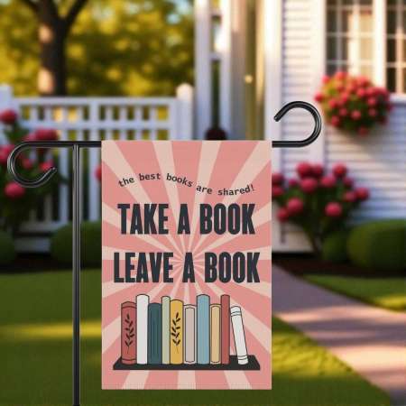 Free Library Yard Flag | Take a Book Leave a Book Sign