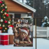 Garden Kitten Flag, Christmas Cat Yard Decoration