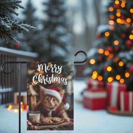 Garden Kitten Flag - Christmas Cat Yard Decoration