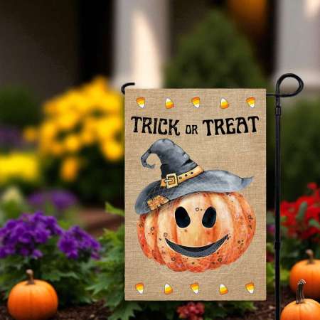 Halloween Flag with Pumpkin Trick or Treat Design