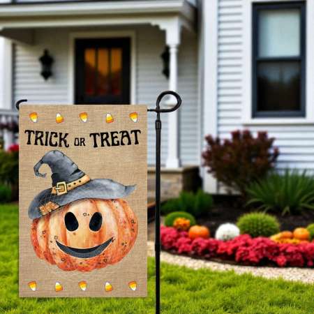 Halloween Flag with Pumpkin Trick or Treat Design