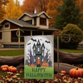 Halloween Garden Flag with Happy Halloween Sublimation Design