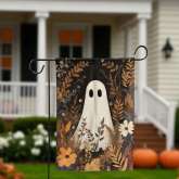 Halloween Garden Flag - Neutral Ghost Fall Yard Decor