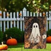 Halloween Garden Flag, Neutral Ghost Yard Decor for Fall Season