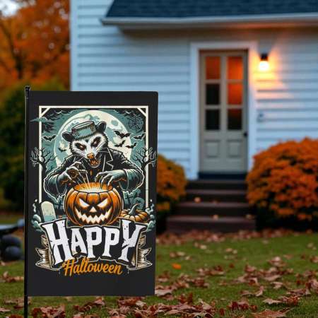 Halloween Garden Flag - Spooky Yard Decor for Outdoors