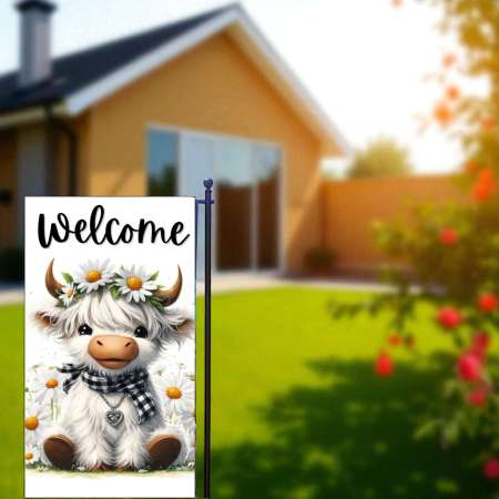 Highland Cow Flag for Farmhouse Outdoor Decor