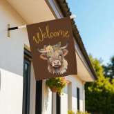 Highland Cow Welcome Flag, Custom Garden Decor