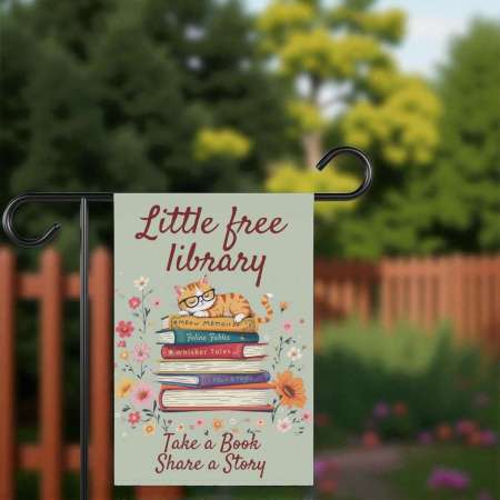 Little Free Library Flag | Reading Garden Yard Decor
