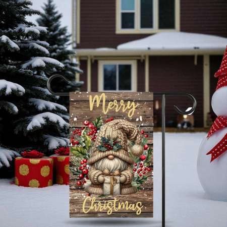Merry Christmas Flag | Holiday Gnome Garden Decor