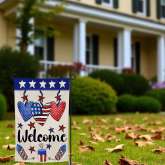 Patriotic Welcome Flag Durable American Garden Decor