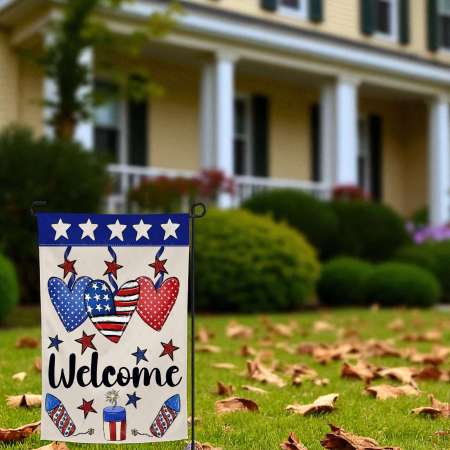 Patriotic Welcome Flag Durable American Garden Decor